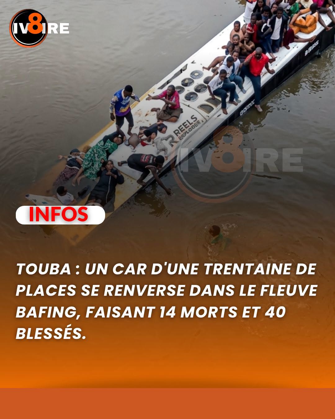 Touba : Un car plonge dans le fleuve Bafing, le bilan provisoire fait état de 14 morts et 40 blessés